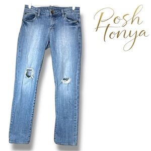 Kut from the Kloth Pattie Straight Leg Jeans Distressed Size 6